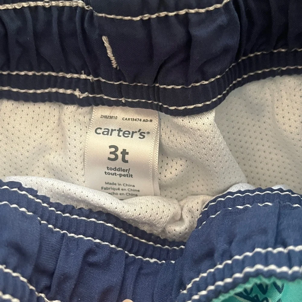 Carter’s Kids 3T Shark Print Swim Shorts - Blue